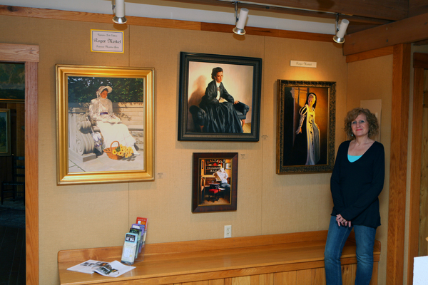 Brown County Art Gallery. Finished portraits by Roger Merkel of models I photographed for him.