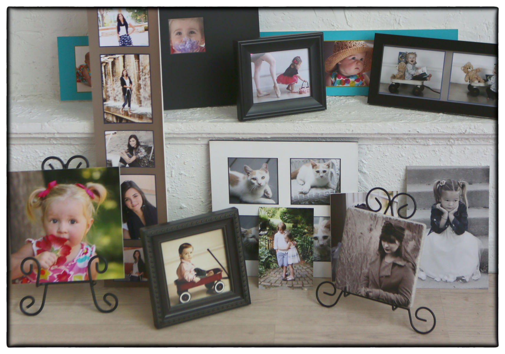 Table top frames, easels, mats, image strips